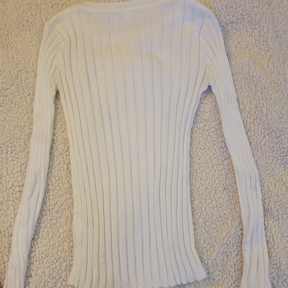 Active Basic Red & Timing White Ribbed Sweater Du… - image 9